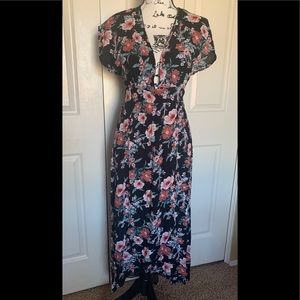 Charlotte Russe Black Floral High/Low Dress